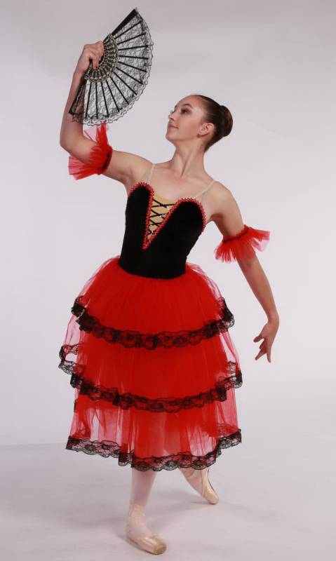 CARMEN - SPANISH ROMANTIC TUTU  - Red and Black 