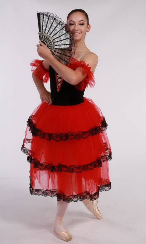 CARMEN - SPANISH ROMANTIC TUTU  - Red and Black 