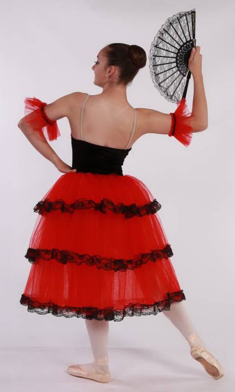 CARMEN - SPANISH ROMANTIC TUTU  - Red and Black 