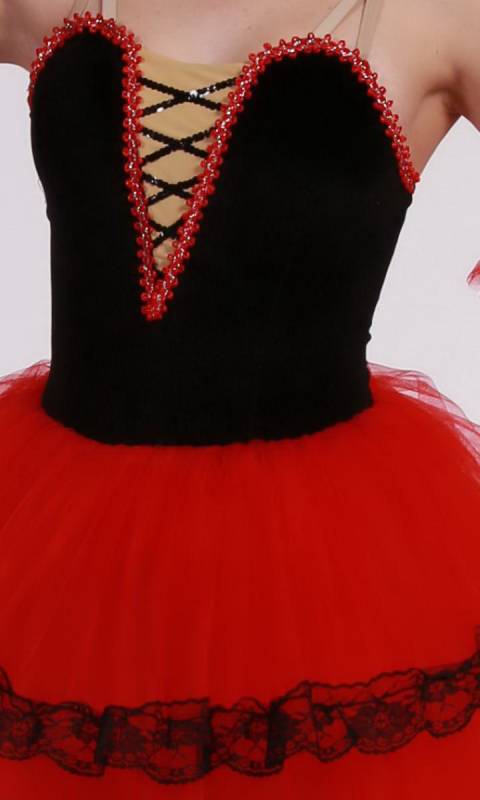 CARMEN - SPANISH ROMANTIC TUTU  - Red and Black 