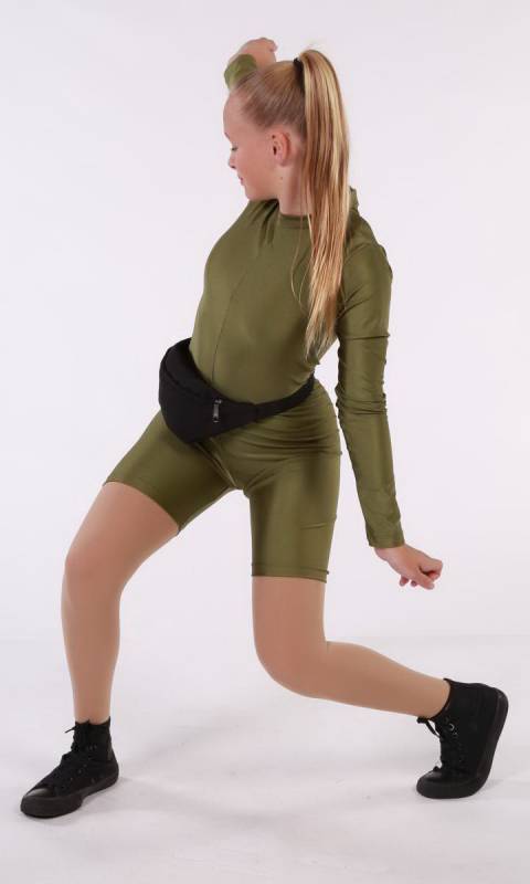 TWERK IT  - OLIVE GREEN NYLON LYCRA