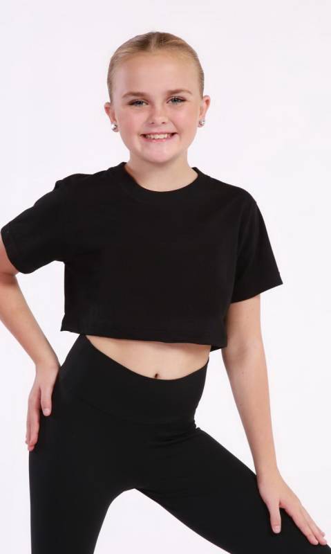 CROP T SHIRT  - Black 