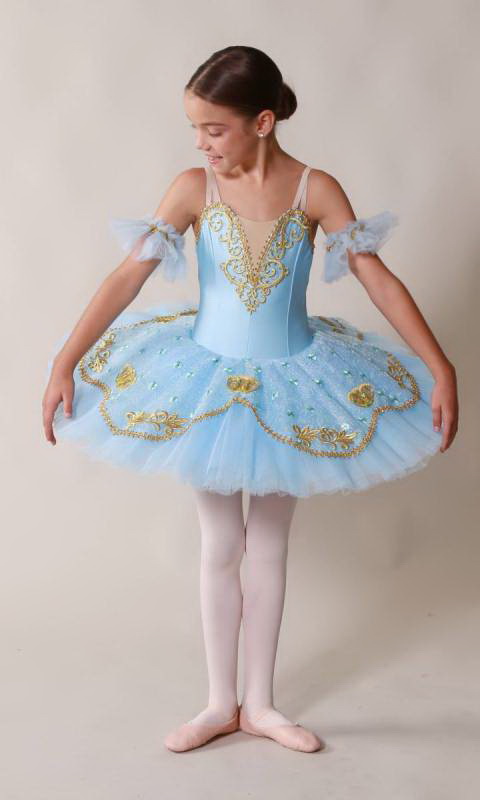 MIRANDA - Pancake tutu  - Ballet Blue and gold 