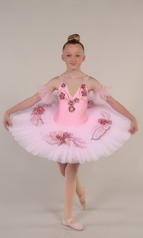 SARINA - Pancake tutu  - Pink and darker pink with gold 