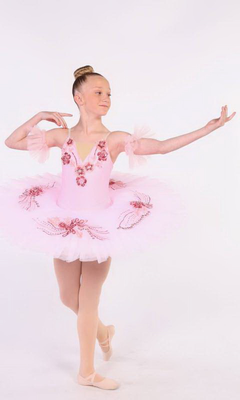 SARINA - Pancake tutu  - Pink and darker pink with gold 