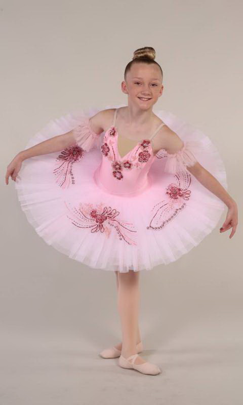 SARINA - Pancake tutu  - Pink and darker pink with gold 