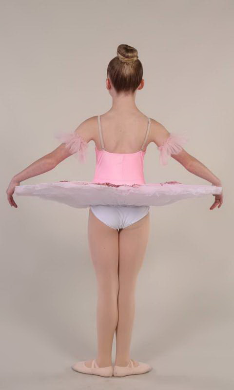 SARINA - Pancake tutu  - Pink and darker pink with gold 