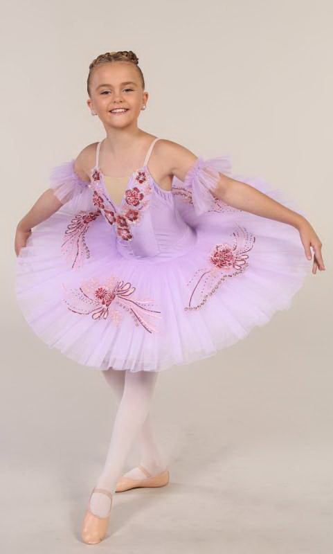 SARINA - Pancake tutu  - Lilac with dark pink and gold