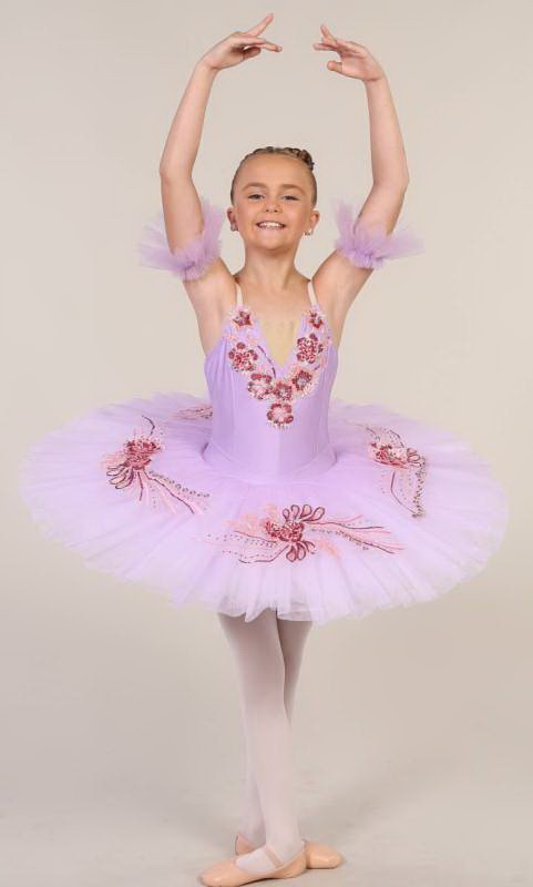 SARINA - Pancake tutu  - Lilac with dark pink and gold