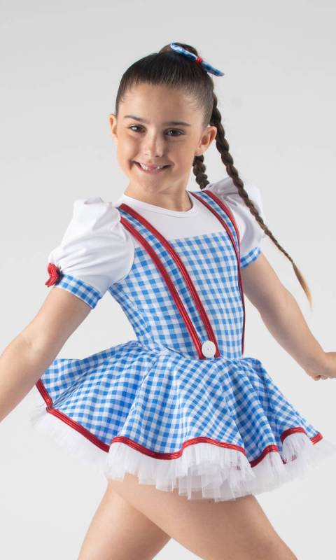 Blue and white gingham + White+ Red 596
