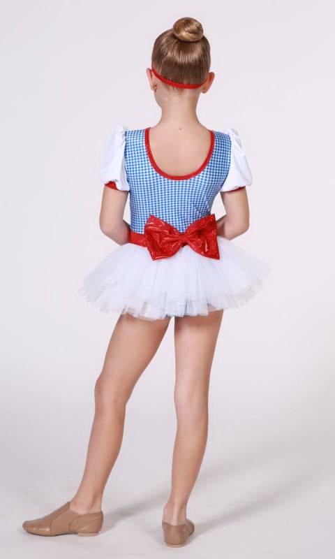 RUBY SLIPPERS - Dorothy  - Blue/White Gingham + White + Red 