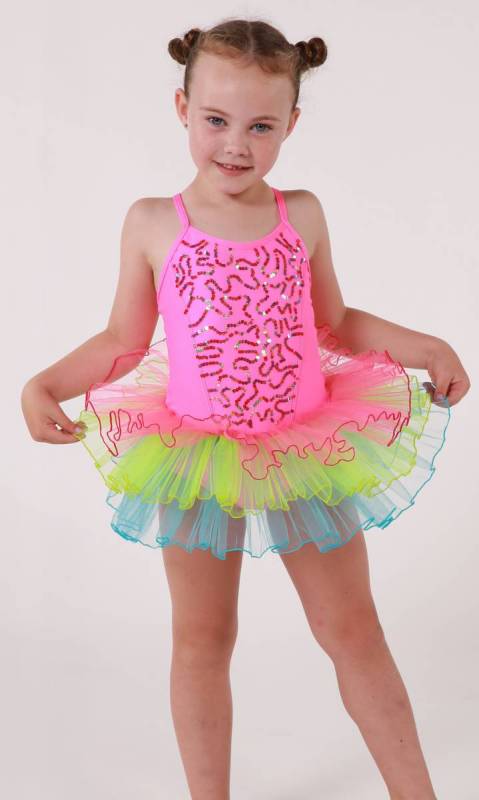 NEON SEQUIN SOFT TUTU + Headband Dance Costume