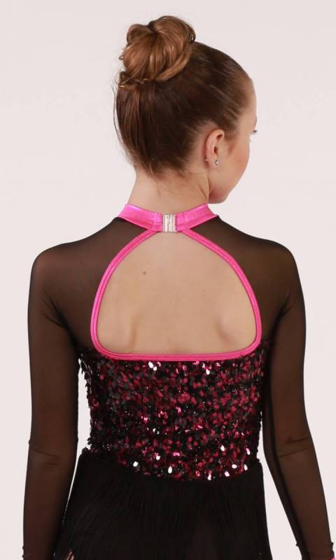 ALL SHOOK UP - sequin hair accessory - fringe - Pink and Black 