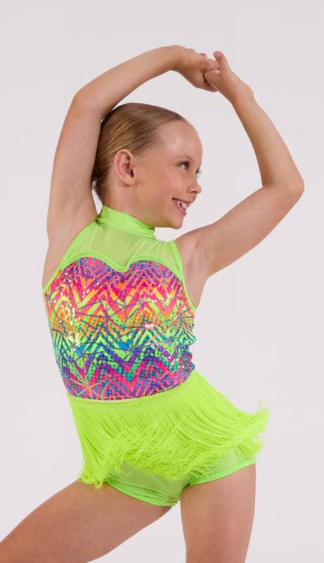 Neon Yellow and Print lycra 589