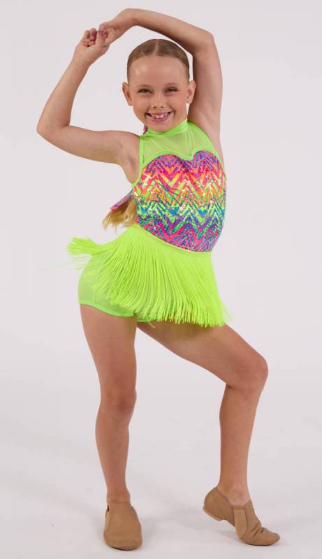 Neon Yellow and Print lycra 589