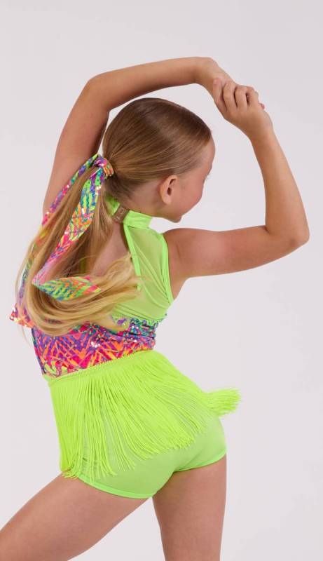 Neon Yellow and Print lycra 589