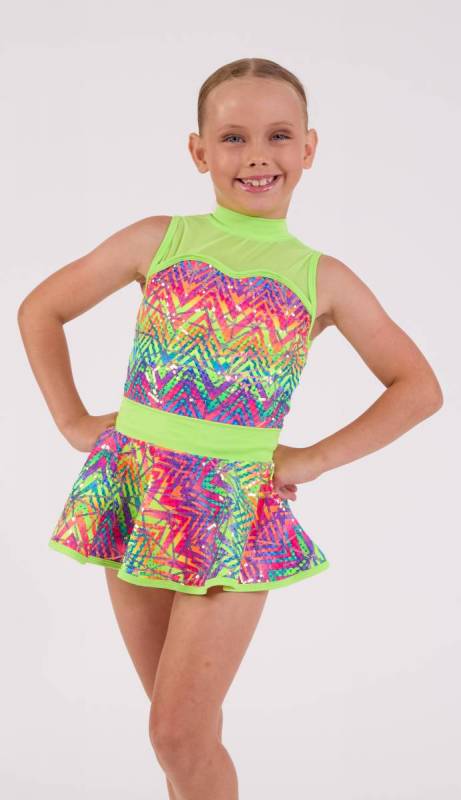 Neon Yellow and Print lycra 589