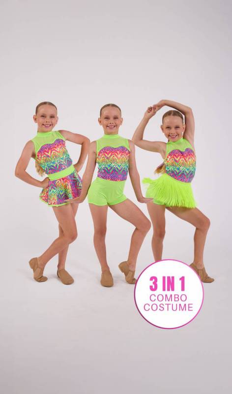 GET THE PARTY STARTED 3 in 1 Combo + Hair  Dance Costume