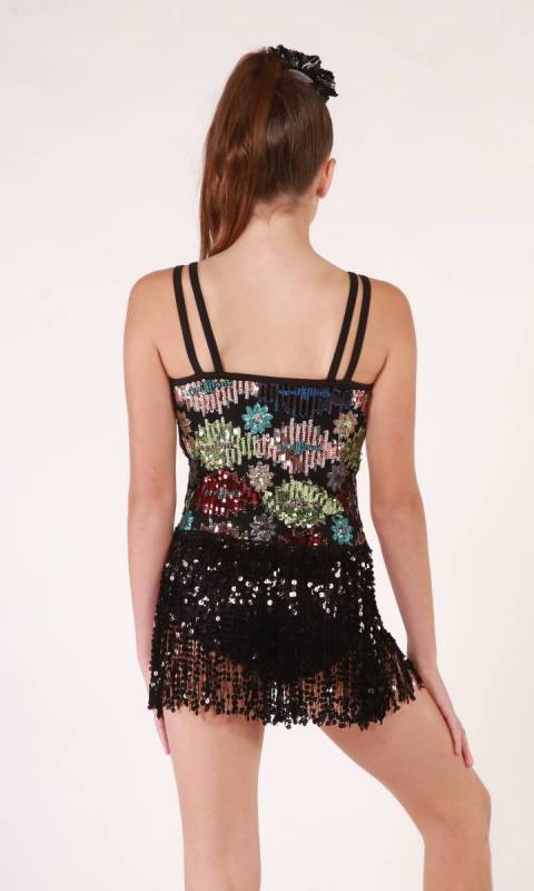 BORN TO DANCE  - Black and multi colour sequins 