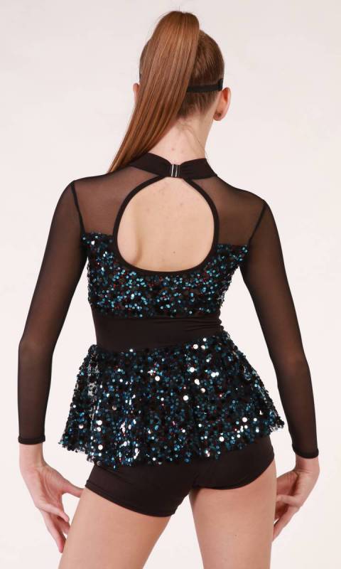 UPBEAT - Black,  Blue and red sequins 