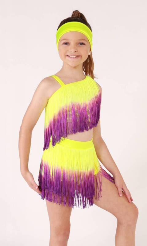 FUNKY FRINGE - PLUS HEADBAND  - Yellow and Purple