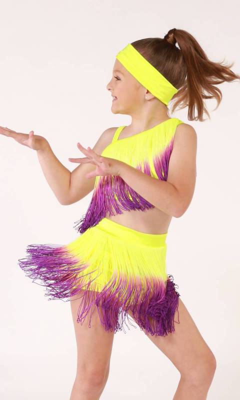 FUNKY FRINGE - PLUS HEADBAND  - Yellow and Purple