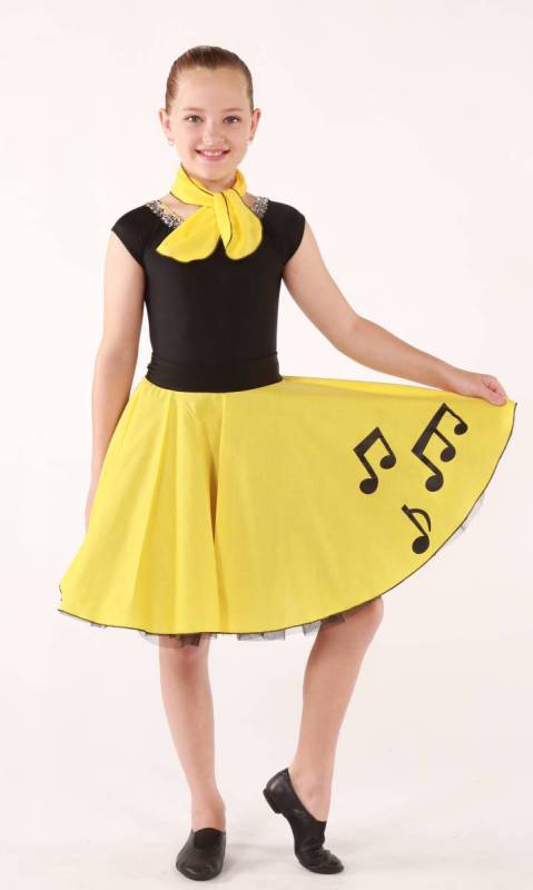 ROCK and ROLL MUSIC NOTE SKIRT with neckti Dance Costume