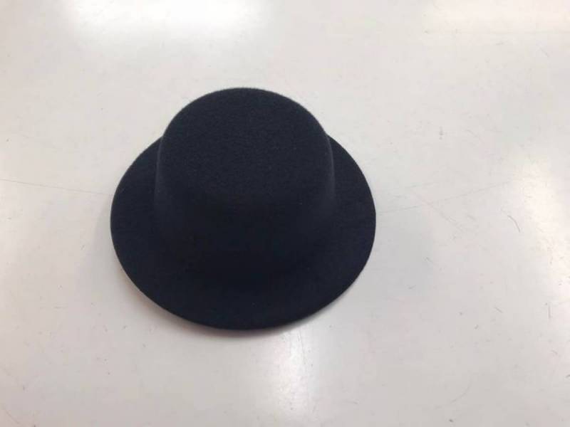 Velour HAT WITH CLIP  - Black Velour 