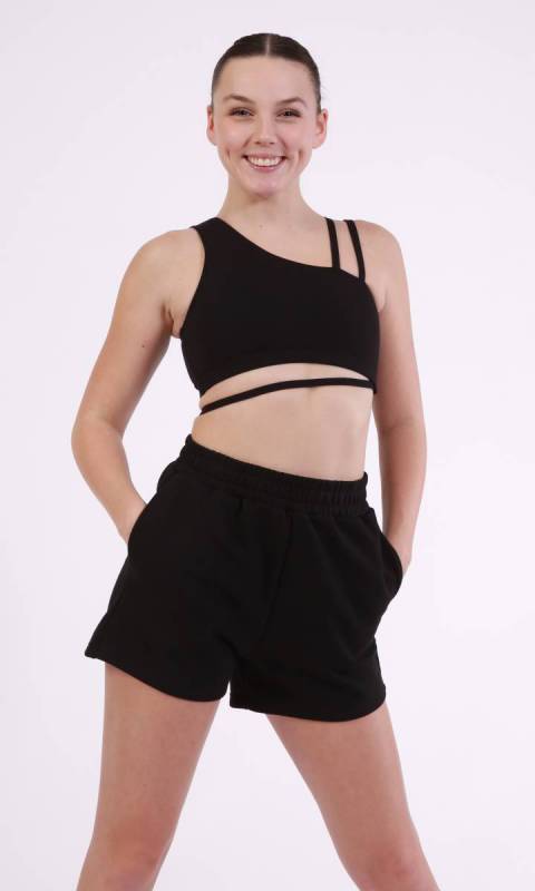French Terry Unix Shorts - Black pictured with Gemini Crop top sold separately