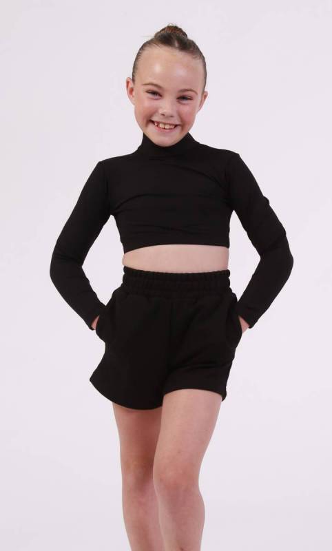 French Terry Unix Shorts - Black pictured with style no 4501 Empower Crop top  which is sold separately