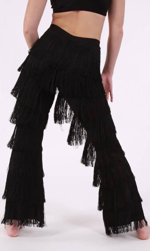 FRINGE PANTS - Black 