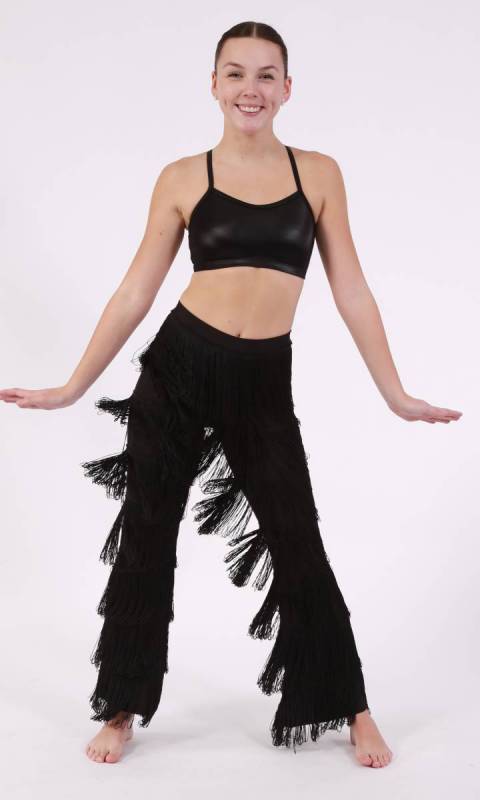 FRINGE PANTS - Black 