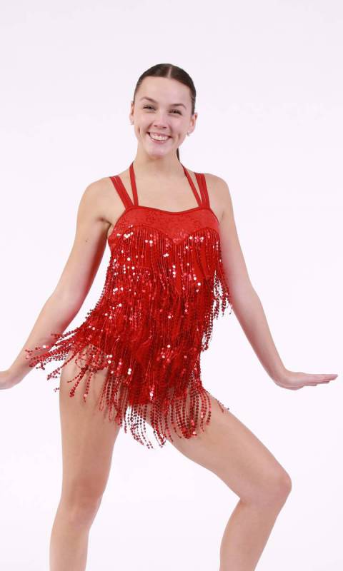 RAZZAMATAZ - FRINGE LEOTARD + Hair accesso Dance Costume