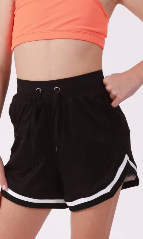 ALLEY-OOP DOUBLE SHORTS - Black + White 