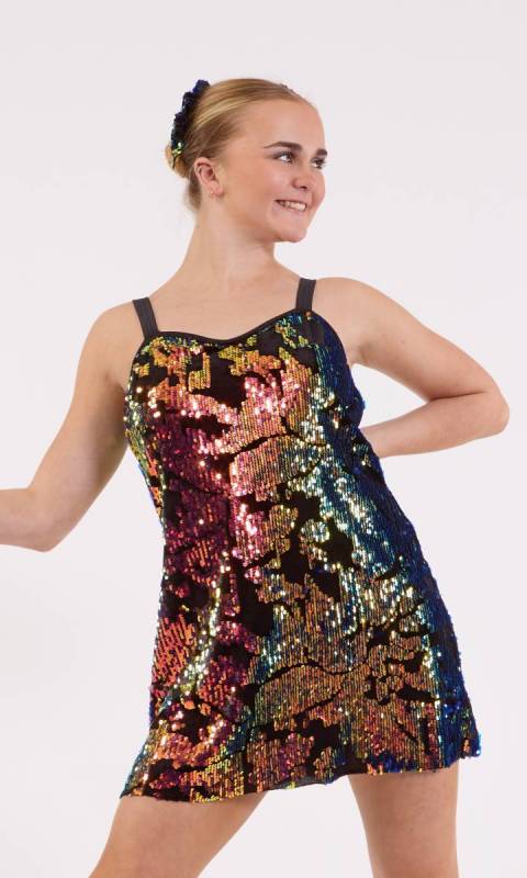 BLUE ORANGE SEQUIN VELVET