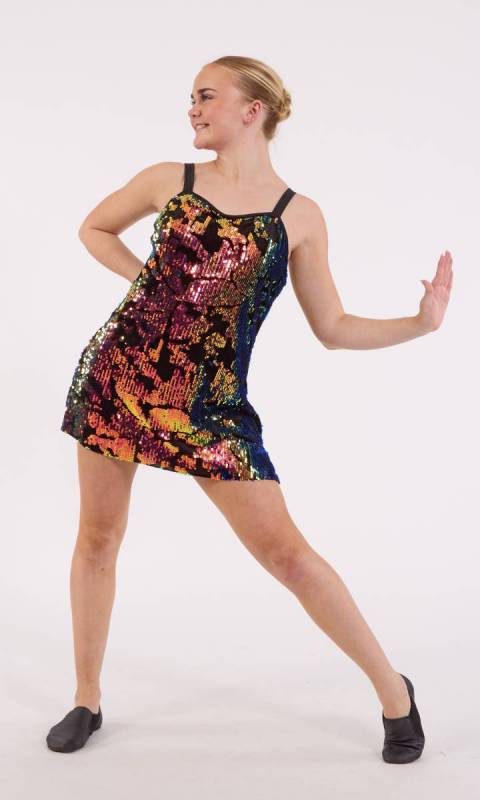 BLUE ORANGE SEQUIN VELVET