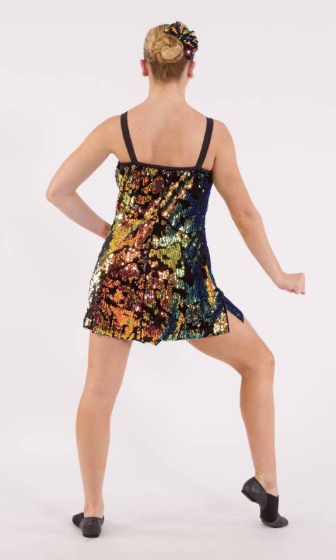 BLUE ORANGE SEQUIN VELVET