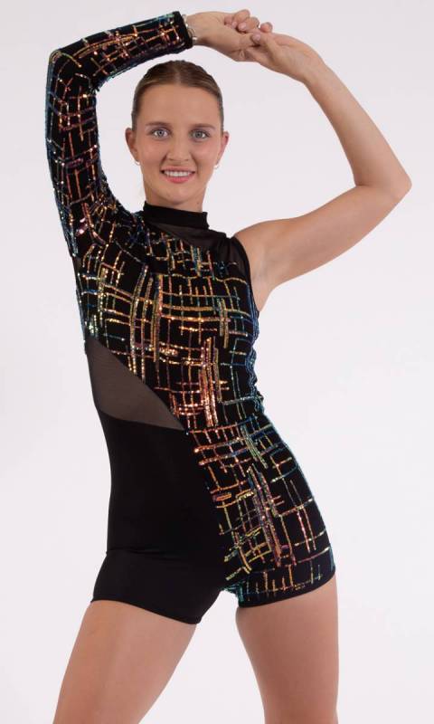 AMPLIFY - assymetrical shortard Dance Costume