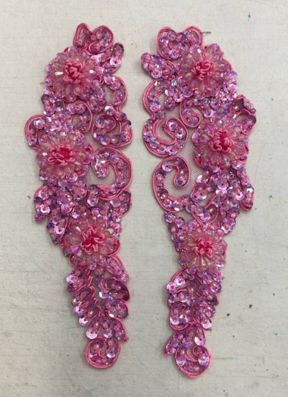 BEAD AND SEQUIN APPLIQUE - 2 piece mirrore Dance Costume