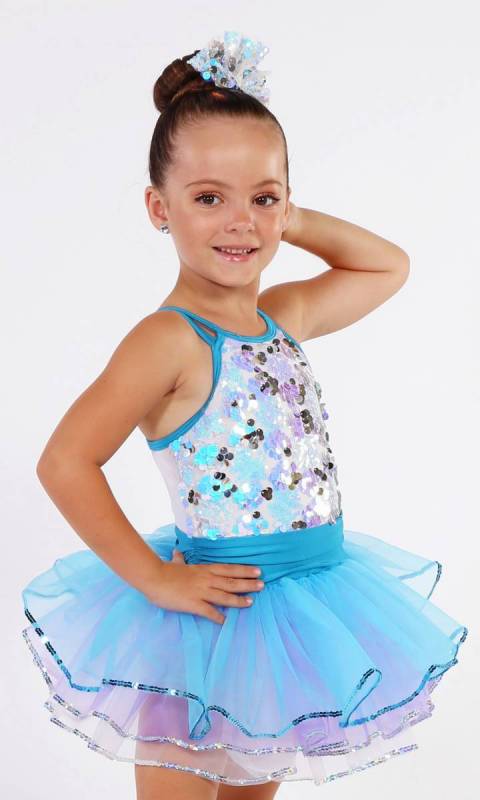 SWEET ON YOU  - Silver sequin mesh and blue, mauve white tulle 
