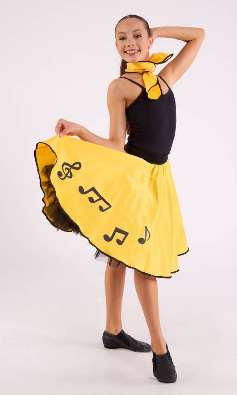 ROCK N ROLL SKIRT - Petticoat + Neck Tie Dance Costume