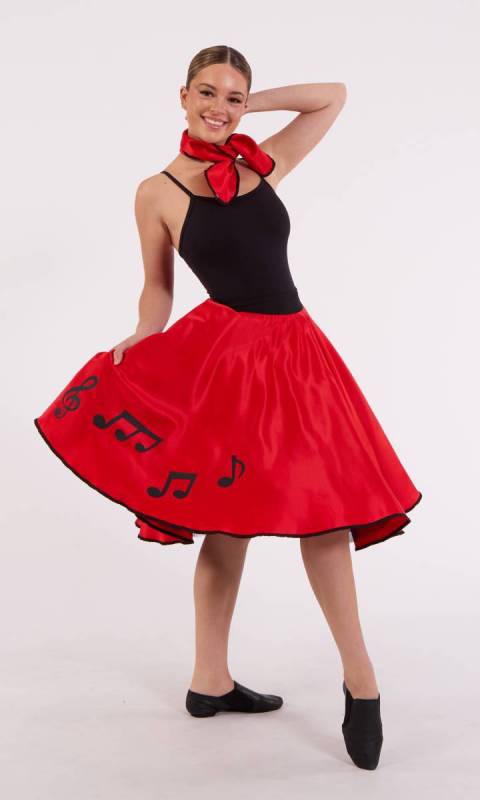 ROCK N ROLL SKIRT - Petticoat + Neck Tie Dance Costume