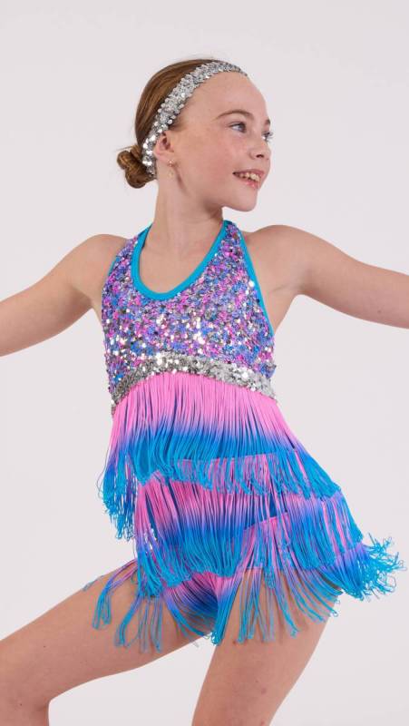 MOVE AND SHAKE - OMBRE FRINGE + Headband Dance Costume